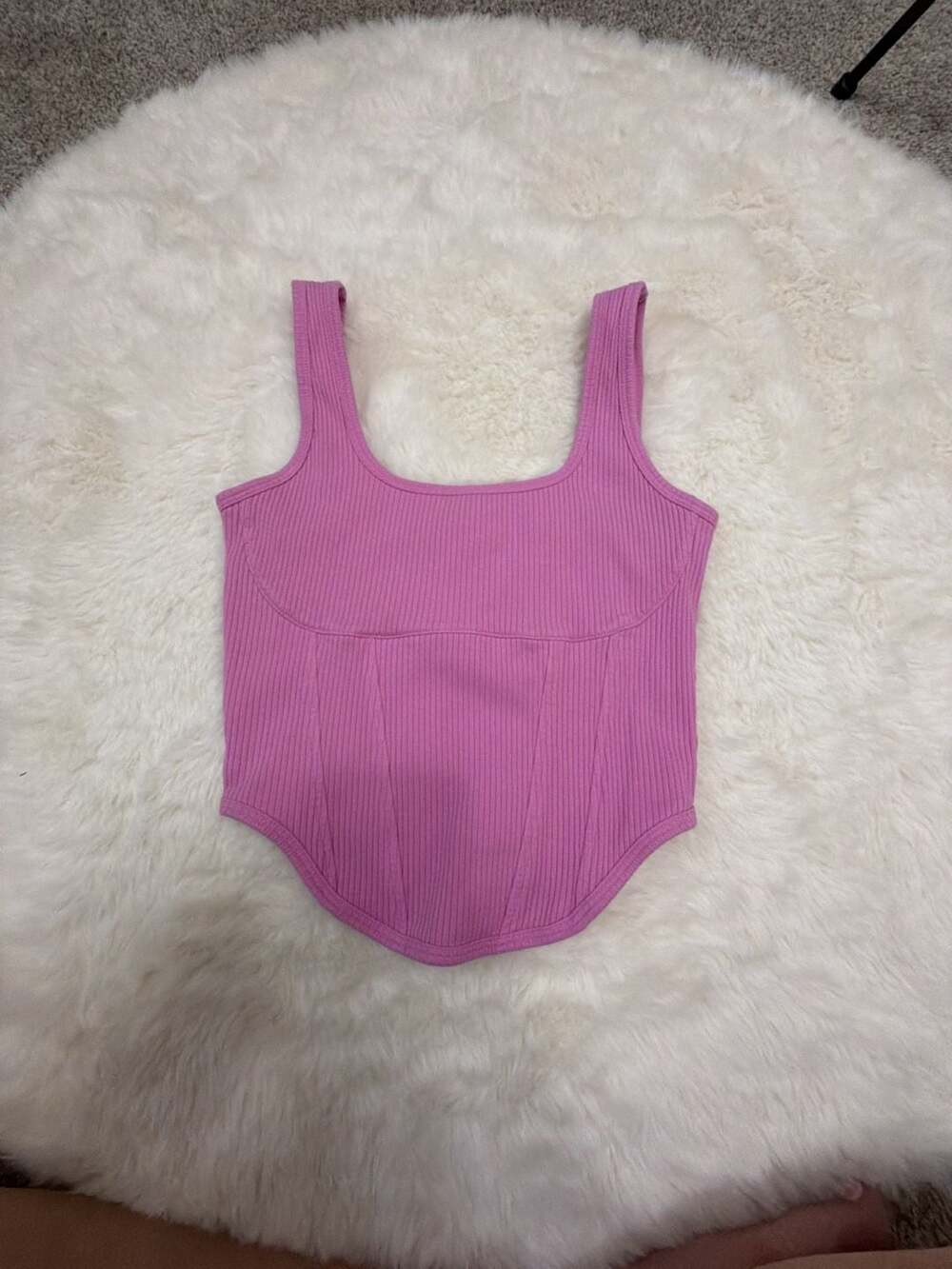 PINK Victoria's Secret Ribbed Square Neck Bustier Top